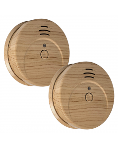 Rookmelder met Hout Look en 5 Jaar Batterij - 2-Pack (FS1605)