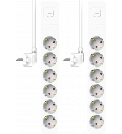 ELRO ES706 6-fach-Steckdosenleiste mit Überspannungsschutz – 1,5 m Kabel und Schalter – Kindersicherung – Schukostecker – max. 3680 W – TÜV getestet  | 2-Pack (ES706) 