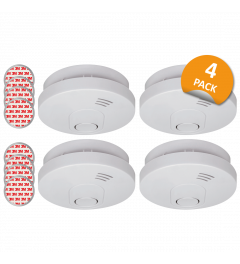 Rauchmelder mit Magnetklebe Kit-10 Batterie-10 Jahre Sensor und Garantie-DIN EN14604 - 4 Stück (FS1510M)