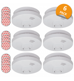 Rauchmelder mit Magnetklebe Kit-10 Batterie-10 Jahre Sensor und Garantie-DIN EN14604 - 6 Stück (FS1510M)