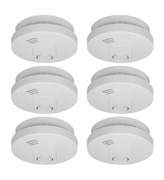 Rookmelder met 10 Jaar Batterij en Magneet Montage - Voldoen aan Europese norm EN14604 - 6 stuks (FS1510M)