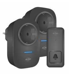 ELRO DB4000 Wireless kinetic Doorbell Set – 2 x Plug-in receiver with power outlet – No Battery Version  (DB4000-P1C2B)