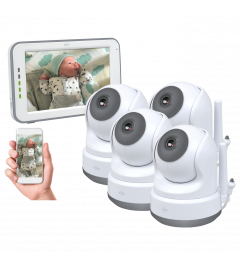 Baby Monitor Royale HD Babyfon mit 12,7 cm Touchscreen und App - Mit drei weiteren Babyphones (BC3000-4)