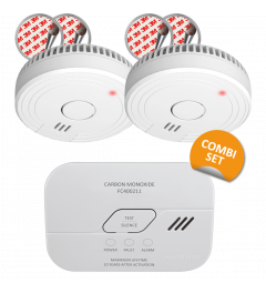 Fire prevention set - Smoke Detector with Magnet Assembly - 5 Year Battery & Carbon Monoxide Detector – 10 Year Sensor (FF1840)