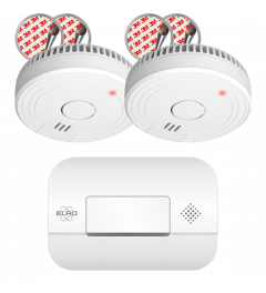 Brandschutzset - Rauchwarnmelder mit Magnetklebe-Kit und 5-jahres Batterie & Kohlenmonoxid Melder mit 10-Jahres Sensor (FF1840)