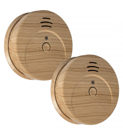 ELRO FS1605 2-Pack Smoke Detector with Wood Look and 5-Year Battery 