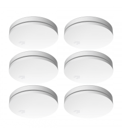 Ultra Thin Smokedetector with 10 year battery - Complies with European Standard EN14604 - 6 pack (FS4610)