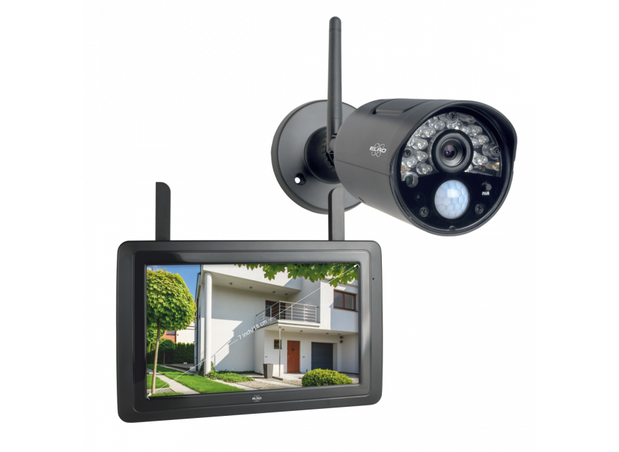 Draadloze Beveiligingscamera met 7 inch scherm en applicatie (CZ30RIP) ELRO
