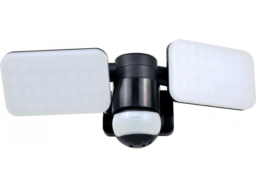 Monarchie uit ambitie Duo LED Buitenlamp met Bewegingssensor – 2x 10W – 1200LM – IP54 Waterdicht  - Zwart (LF70-20-P) ELRO